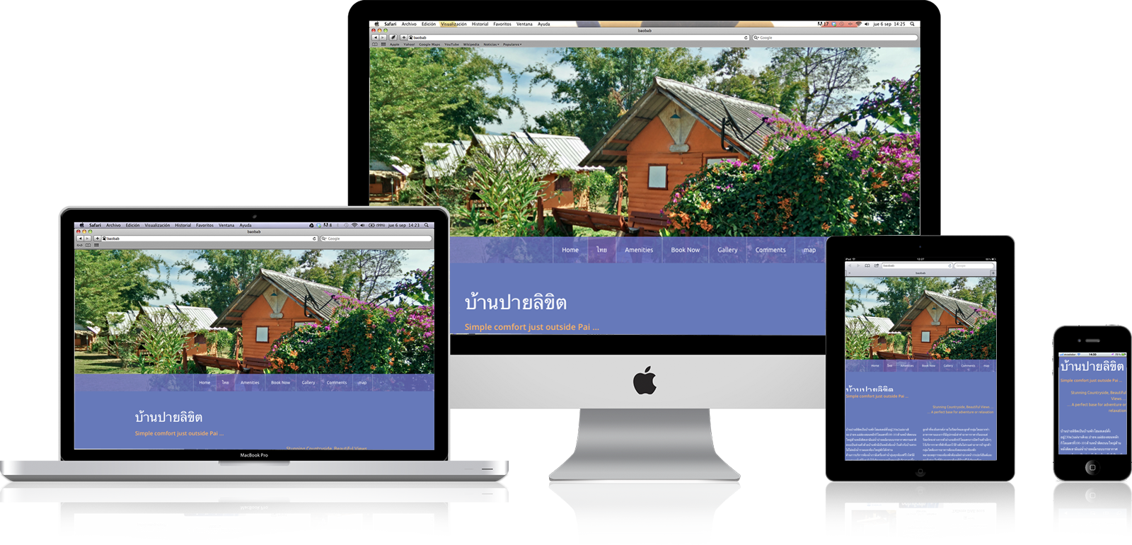 Multilingual Website design for Pai-riikit.com - a resort in Pai Thailand